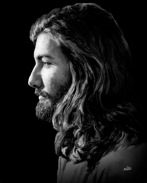 Jesus In Profile Black And White