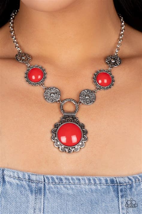 Paparazzi Necklace ~ Poppy Persuasion Red Paparazzi Jewelry Online Store