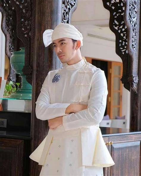 Traditional Myanmar Formal Men Dresses Princes In Burmese Palace Used