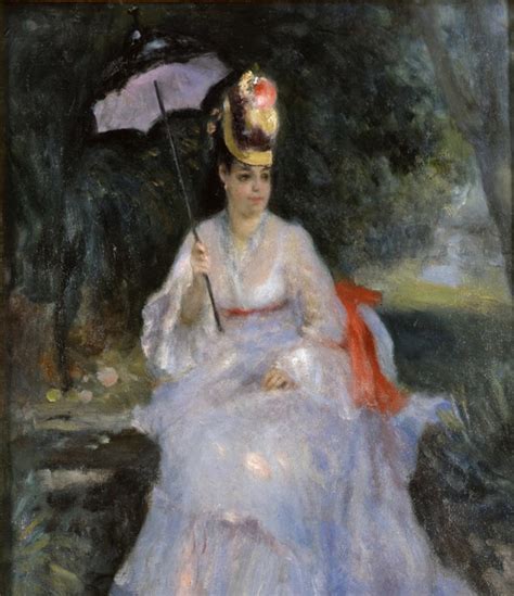 Woman With A Parasol Sitting In A Garden Pierre Auguste Renoir En