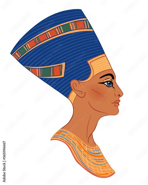 vecteur stock egyptian queen nefertiti isolated on white background great royal wife of the