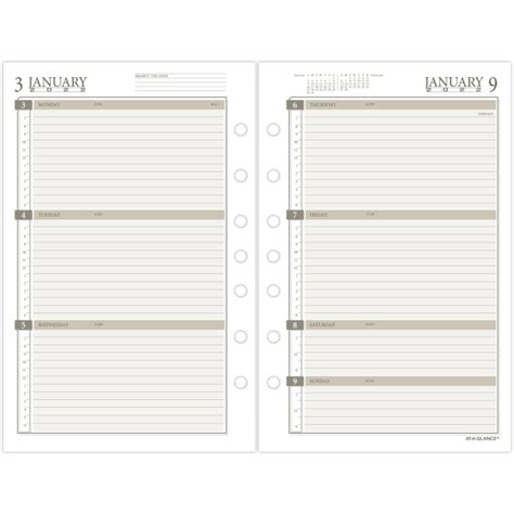 At A Glance Weeklymonthly Planner Refill Desk Size 4 5 12 X 8 12