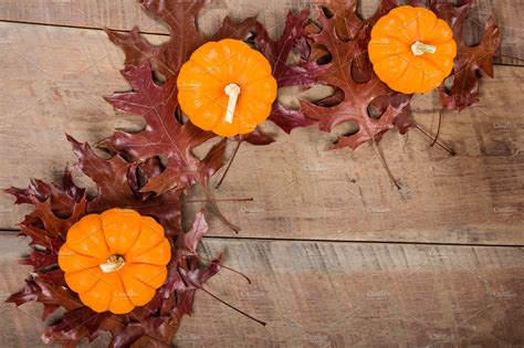 Pumpkins And Fall Leaves ~ Holiday Photos ~ Creative Market