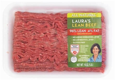 Laura S Lean Ground Beef Round 96 Lean 1 Lb Tray Kroger