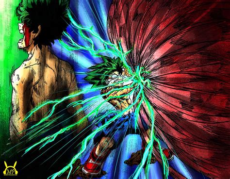 Deku Vs Muscular Villain My Hero Academia Color Version Art By