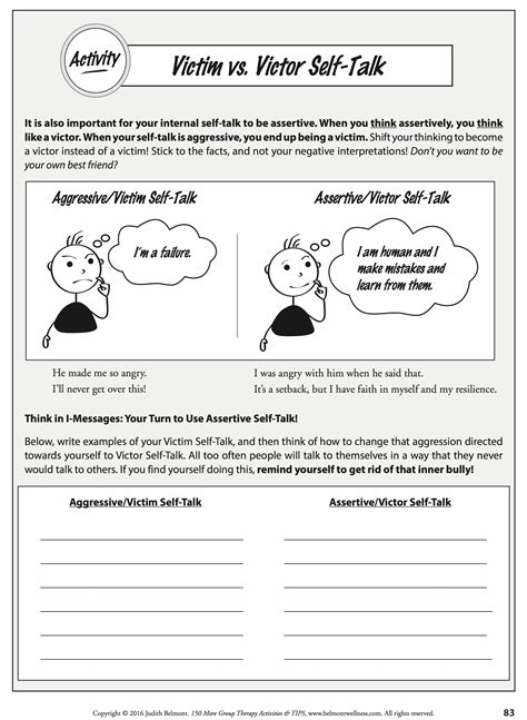 This Downloadable Handout Helps To Change Victim Self Talk To Victor