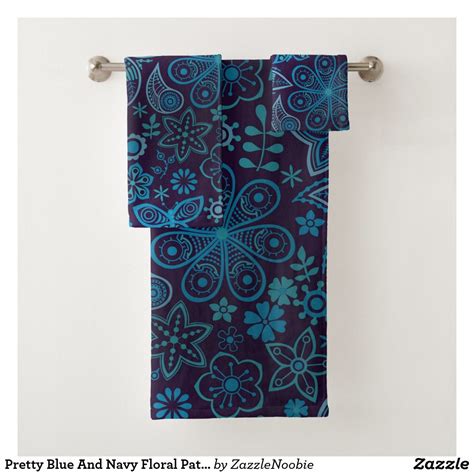Pattern flower background flowers floral design mandala decorative png texture. Pretty Blue And Navy Floral Pattern With Butterfly Bath ...