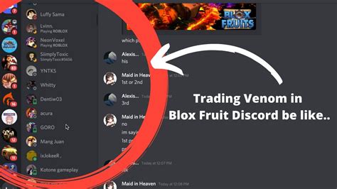 Trading Venom In Blox Fruit Discord Be Like Youtube
