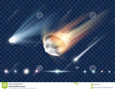 Comet Asteroid And Meteorite Atmospheric Fireballs Illustration Of