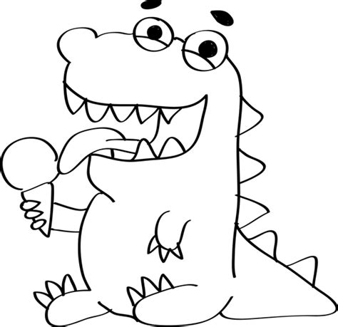Kawaii Dinosaur Cartoon Drawing