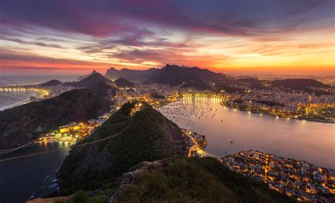Download 1920x1080 Rio De Janeiro Cityscape Brazil Sunset Buildings