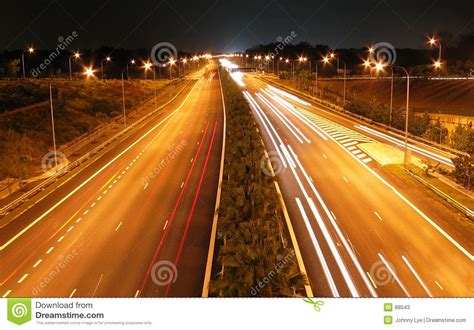 Night Shot Of Expressway Stock Image Image Of Light Night 88043