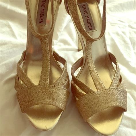Find heels for everyday and special occasions at steve madden. Steve Madden Shoes | Strappy Gold Glitter Opentoe High Heels | Poshmark