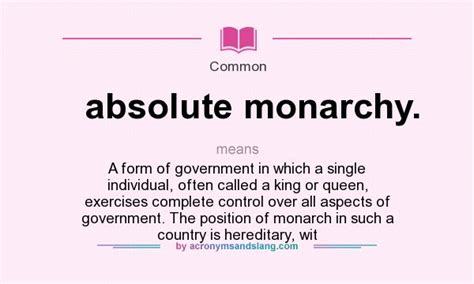 Radiometric dating using radioactive isotopes: What does absolute monarchy. mean? - Definition of ...