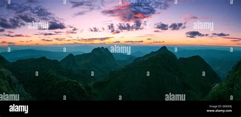 Mountain Sunset Sky Doi Luang Chiang Dao Thailand Stock Photo Alamy