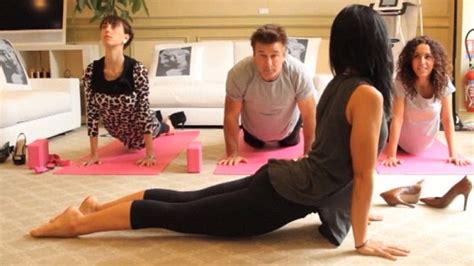 Hilaria Baldwin Does The Splits In Her Skimpy Negligee Daily Mail Online