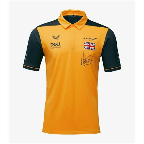 Mclaren F1 Mens 2022 Lando Norris Team Drivers Polo Shirt Papaya