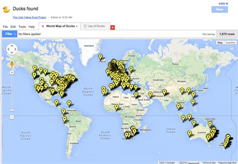 World Map Screenshot The Little Yellow Duck Project