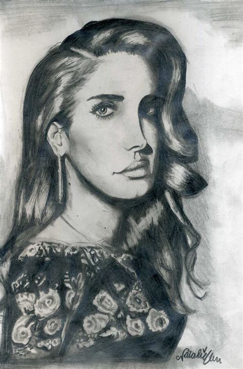 Lana Del Rey High Contrast Drawing Natalie D Lana Del Rey High Grace