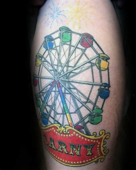 50 Ferris Wheel Tattoo Ideas For Men Amusement Ride Designs