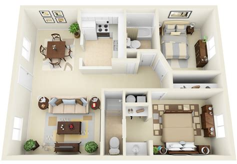 What matters first and foremost in designing a house or whatever structure is the floor plan. 50 Two "2" Bedroom Apartment/House Plans | Architecture ...