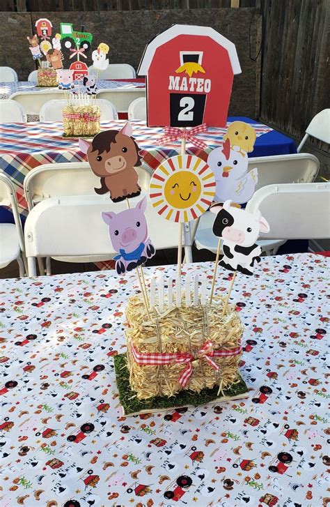 Farm Animal Centerpieces Farm Birthday Party Decorations Cumpleaños