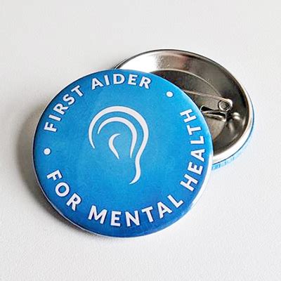 First Aider For Mental Health Pin Badge Nuco Plus