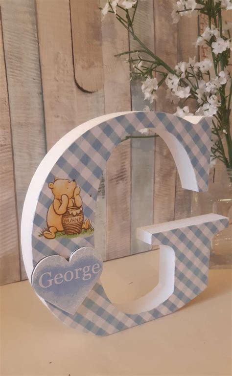 Winnie The Pooh Capital Letter Freestanding Decorated Alphabet Letter Personalised With Name