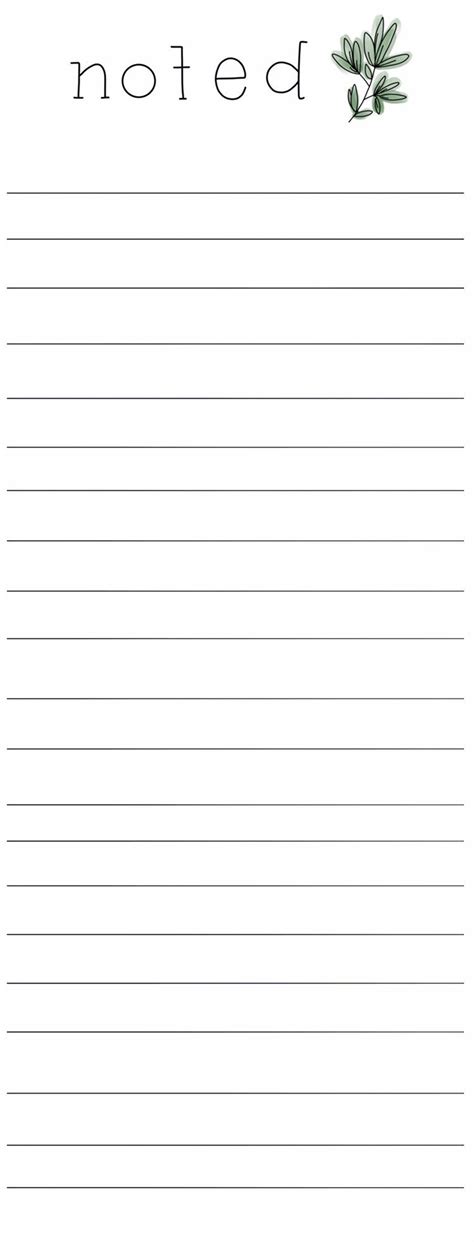 Printable Notepad Template