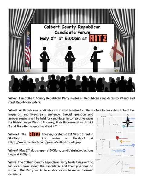 Colbert County Republican Candidate Forum Alabama Republican Party