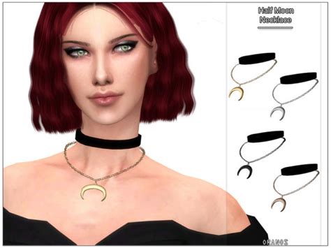 The Sims Resource Half Moon Necklace By Oranostr • Sims 4 Downloads