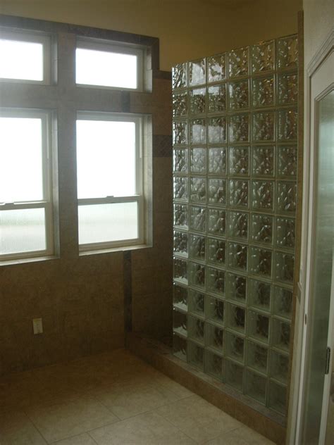 Mud Set Shower With Glass Block Wall Tile Bend Oregon Brian
