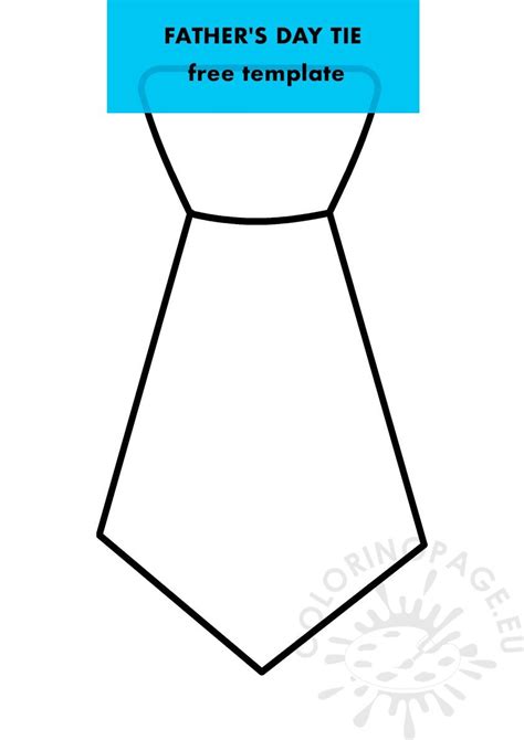 Fathers Day Tie Template Coloring Page