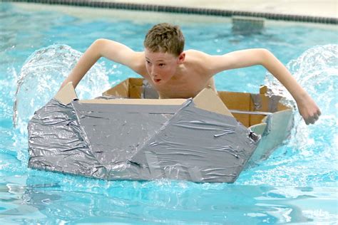 Students Learn Skills By Building Cardboard Boats 10 Photos
