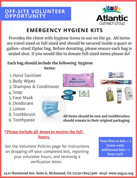 Cfengage Off Site Emergency Hygiene Kits