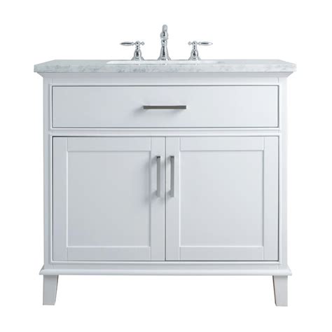 Stufurhome 36 In Leigh Single Sink Bathroom Vanity In White With