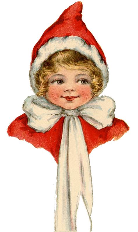 Vintage Christmas Clip Art Adorable Elf Girl The Graphics Fairy My