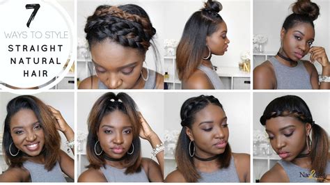7 Styles For Straight Natural Hair Youtube