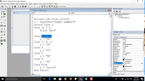 8 اختبار القيم بالاداة Select Case بلغة فيجوال بيسك 6 Visual Basic