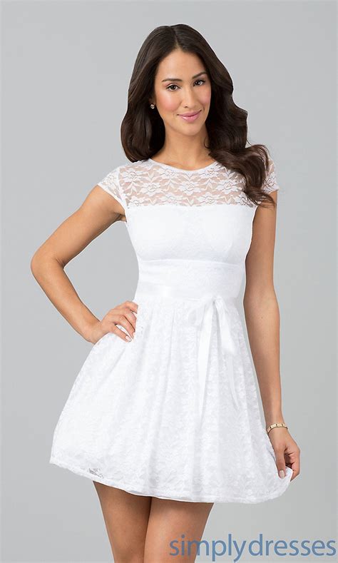 B Darlin Short White Lace Party Dress White Short Dress White Dress