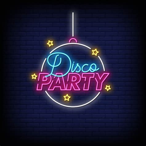 Premium Vector Disco Party Neon Signs Style Text Vector