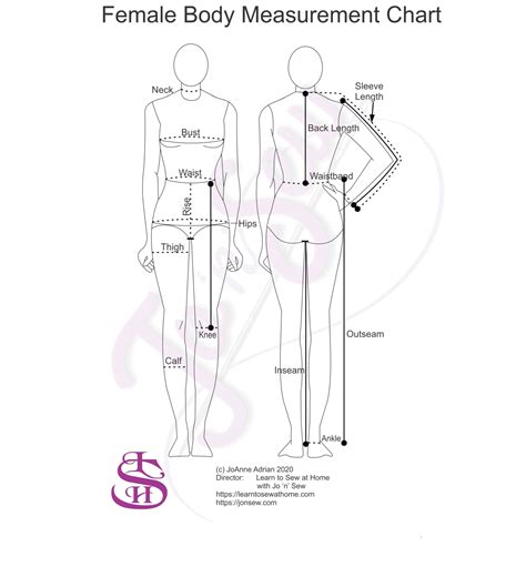Free Printable Body Measurement Chart For Sewing