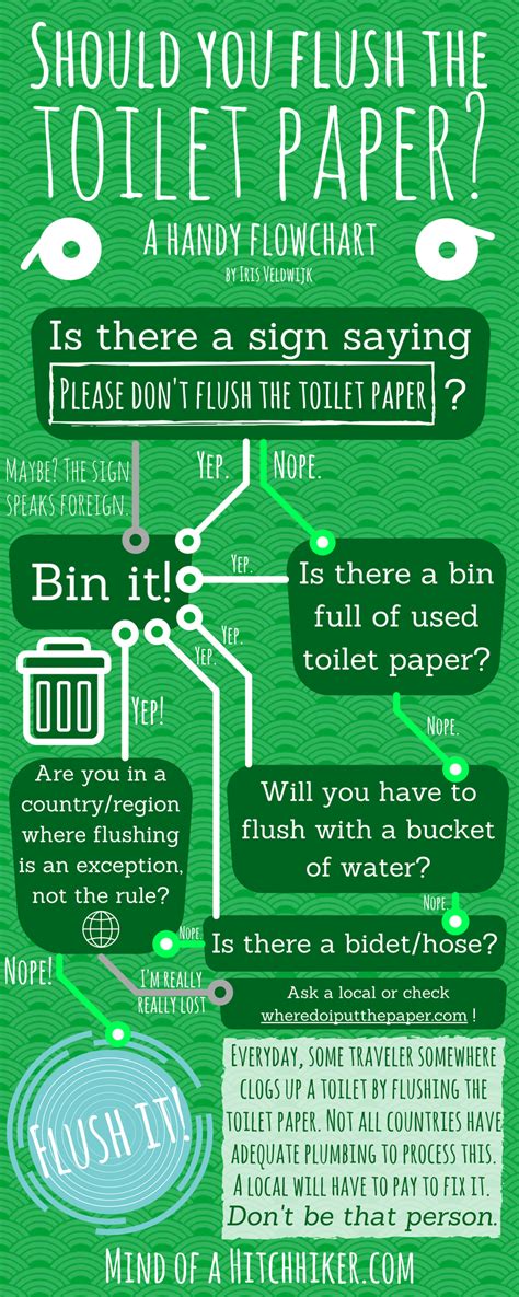Should You Flush The Toilet Paper A Flowchart Mind Of A Hitchhiker