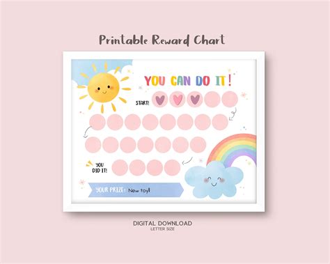 Printable Rainbow Reward Chart Girl S Sticker Chart Etsy The Best