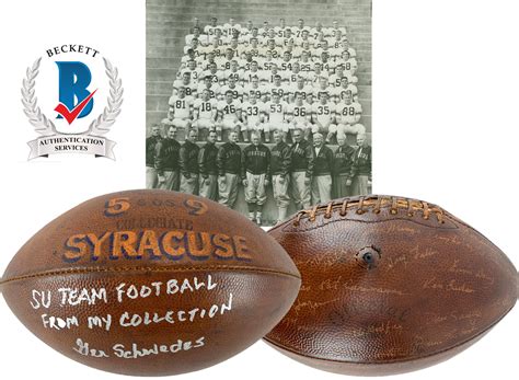 1959 Syracuse Orangemen National Champs Team Signed Football Wernie