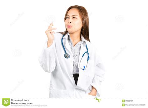 Asian Female Doctor Stress Reducing Smoking H Stock Image