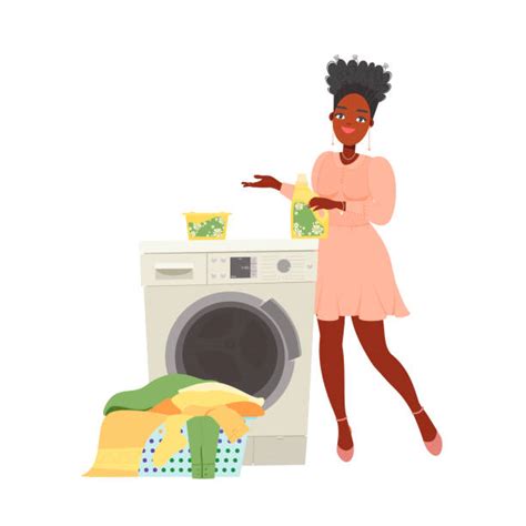 Black Woman Laundromat Stock Vectors Istock