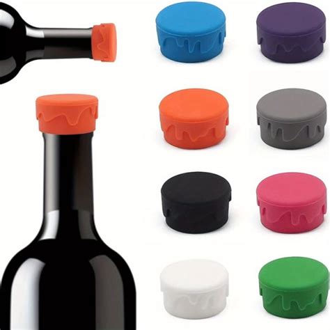 Dropship 8pcs Wine Stoppers Reusable Silicone Wine Corks Silicone