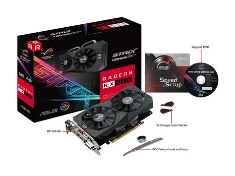 Asus Rog Strix Radeon Rx 560 4gb Gaming Gddr5 Dp Hdmi Dvi Amd Graphics