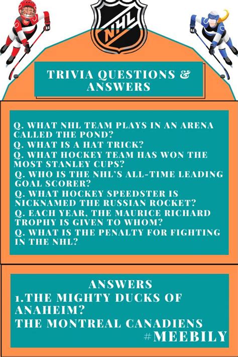 Nhl Trivia Questions And Answers Trivia Questions And Answers Trivia